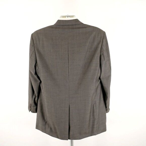 Brooks Brothers Gray Wool Sharksking W/ Brown Windowpane 3 Button Blazer 44L - Picture 7 of 13